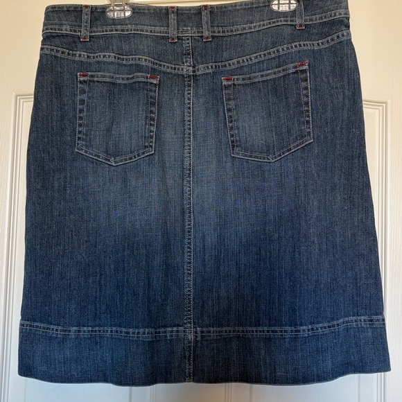Boden Blue Denim Jean Mini Skirt buttons euro 18L us 14 16 - Picture 4 of 8